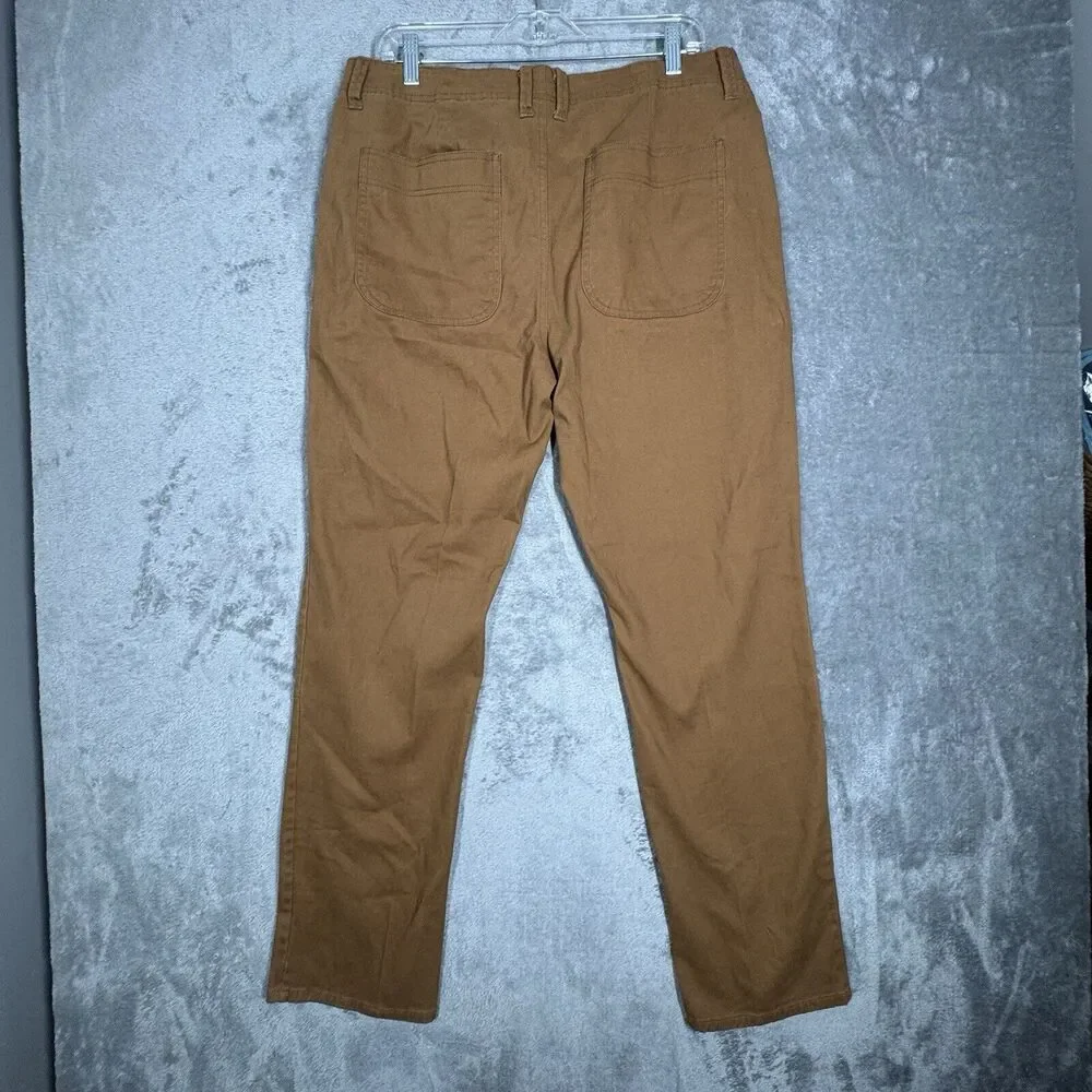 Frye & Co Pants Mens 34x32 BrownStraight Leg Double Knee Neutral Preppy Heritage